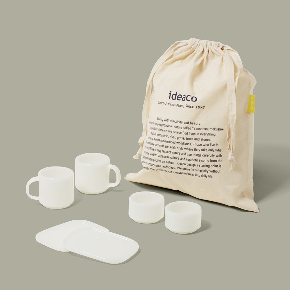 アメリカガラス　ミルクガラス　マグカップ　プレート皿 ギフトバッグ付き】ミルクガラス食器ギフト – ideaco STORE