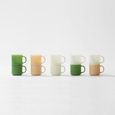 Milk Glass mug cup / 2pcs