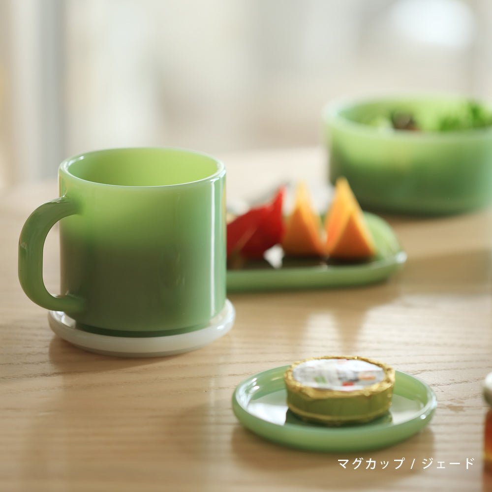 Milk Glass mug cup / 2pcs