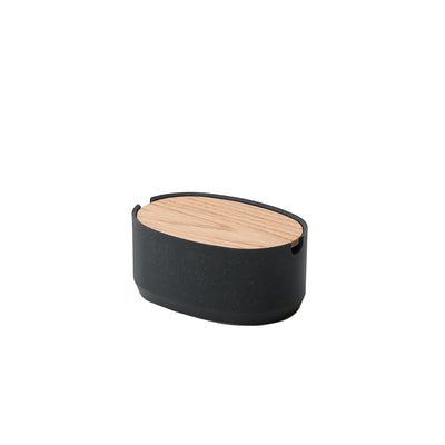 【OUTLET】石調フタ付き収納 Oval Box S / Low